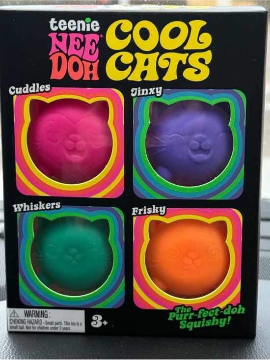 Schylling Other - Teenie Nee Doh Cool Cats Squishy Set - Pink, Purple, Teal, Orange